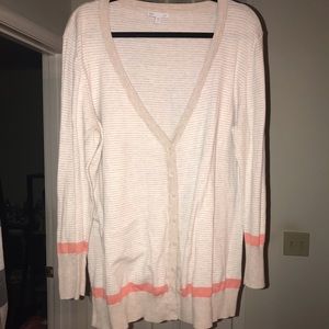 Gap tan, cream, and coral cardigan. XXL